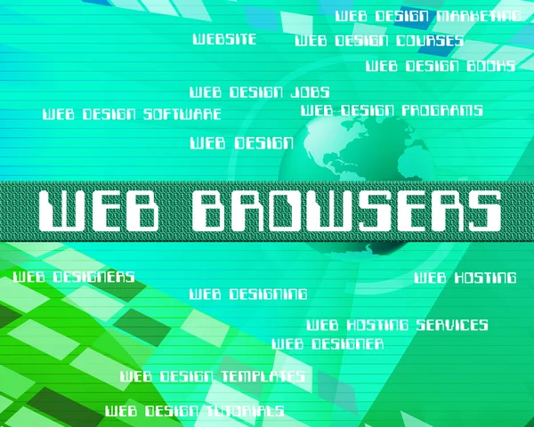 Web ブラウザーを表すテキスト ネットワークと web ページ — ストック写真