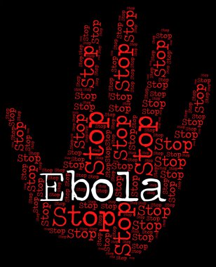 Uyarı işareti ve denetim dur Ebola gösterir