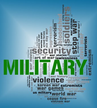 Military Word Shows Armed Forces And Army clipart