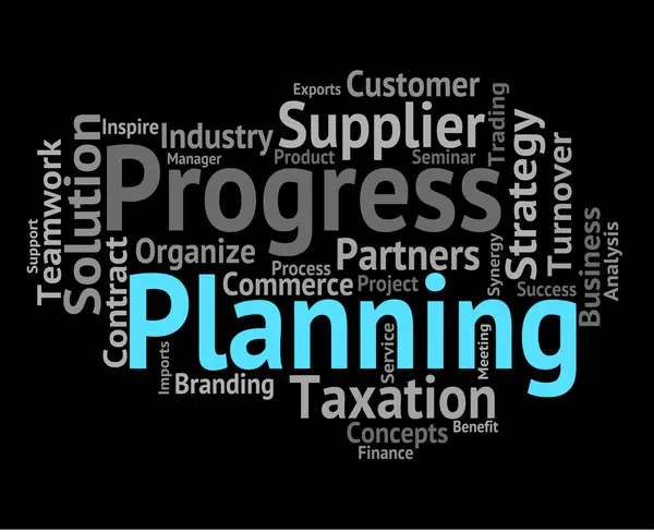 Planning Word Represents Objectives Wordclouds And Aim — Stock Photo, Image