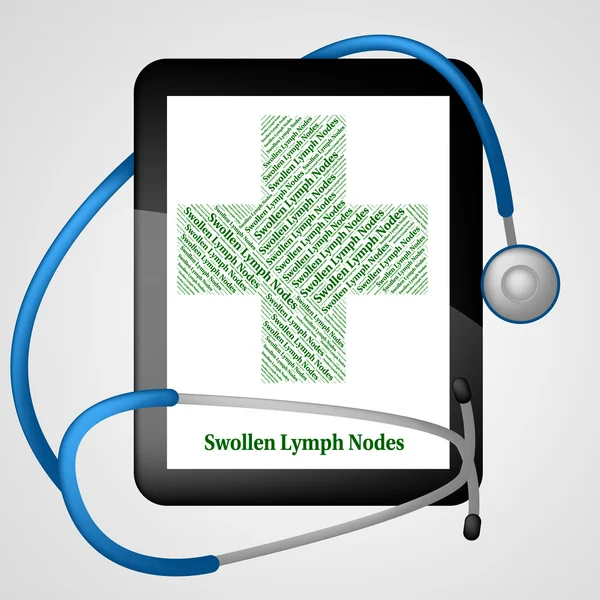 Swollen Lymph Nodes Indicates Poor Health And Affliction — Stock Photo, Image