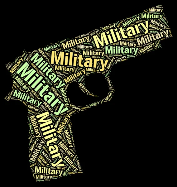 Military Word Shows Armed Forces And Army — Stock Photo, Image