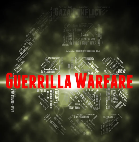 Guerrilla Warfare representa a luchador de resistencia y enfrentamientos — Foto de Stock