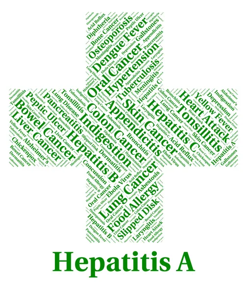 Hepatite A mostra enfermidade e inflamatório — Fotografia de Stock