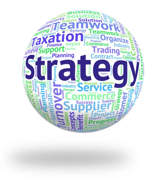 Strategy Word Represents Planning Strategies And Innovation — Stock Photo, Image