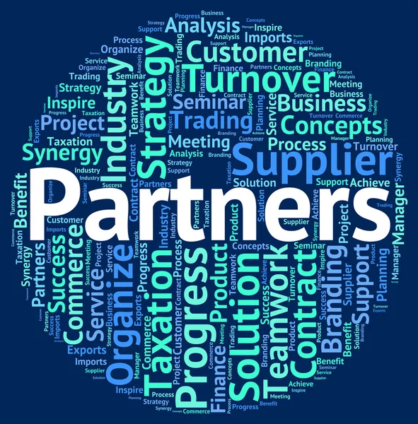 Partners Word Means Work Together And Cooperation — Stock Photo, Image