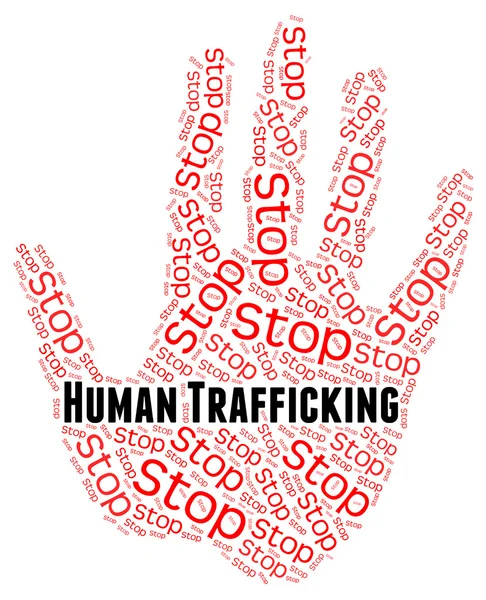 Stop Human Trafficking Indicates Forced Marriage And Crime — Stock Photo, Image