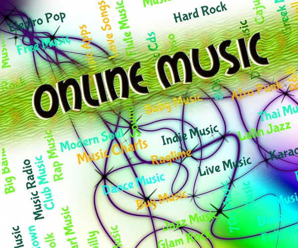 Online Music Indicates World Wide Web And Harmonies — Stock Photo, Image