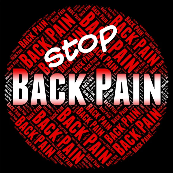 停止背中の痛みを示す警告サインと苦悩 — ストック写真