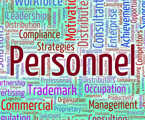 Personnel Word Indicates Labour Force And Employees — Stock Photo, Image