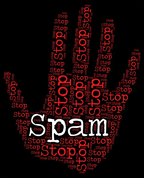 Stop Spam indique le signe d'avertissement et le danger — Photo