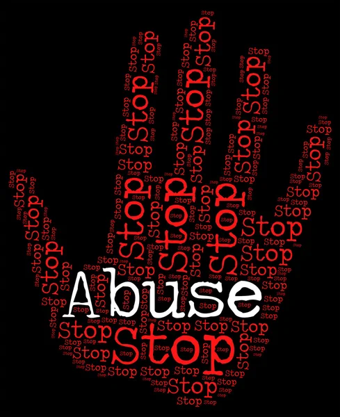 Detener el Abuso Muestra Señal de Advertencia y Abuso —  Fotos de Stock
