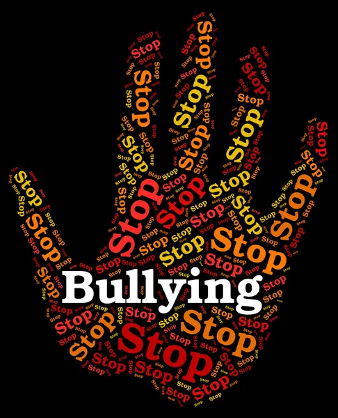 Stop Bullying Indicates Push Around And Caution — Stock Photo, Image