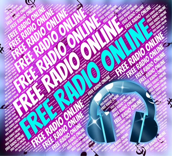 Free Radio Online significa para nada e áudio — Fotografia de Stock