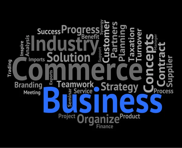 Business ord representerar kommersiella företag och Text — Stockfoto