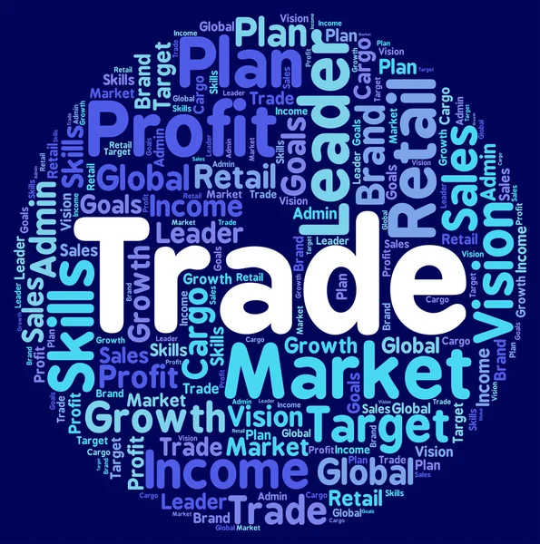 Palabras comerciales significa comercio electrónico Texto y comercio electrónico —  Fotos de Stock