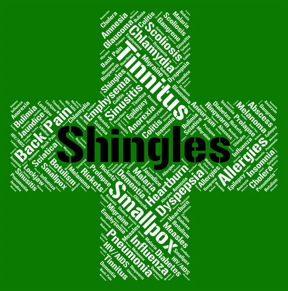 Shingles Word Means Herpes Zoster And Ailment — Stock Photo, Image