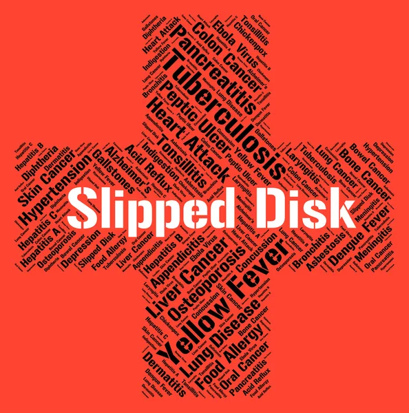 Slipped Disc Represents Lifting Injuries And Bulge — Stock Photo, Image