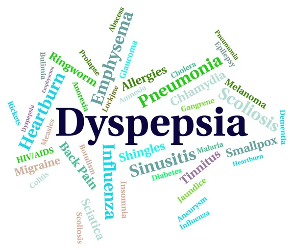 Dyspepsia Word Indicates Ill Health And Acidosis — Stock Photo, Image