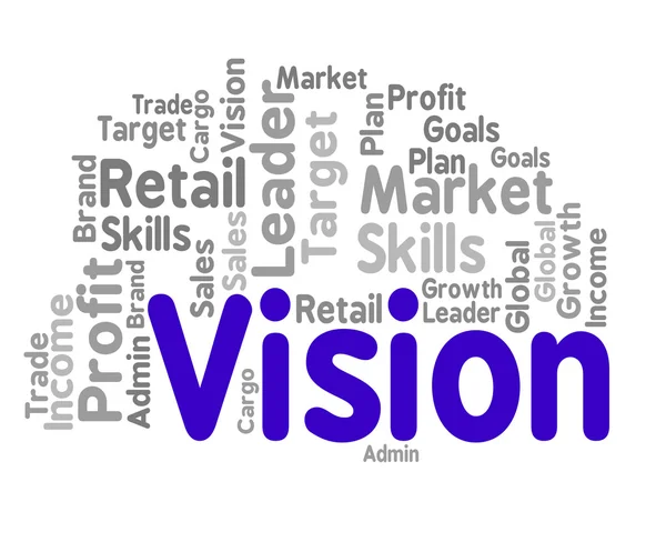 Vision Word Rappresenta Missioni Previsioni e Obiettivo — Foto Stock