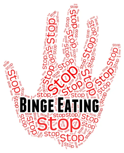 Stop mértéktelen evés képviseli befejezni le és bőséges — Stock Fotó