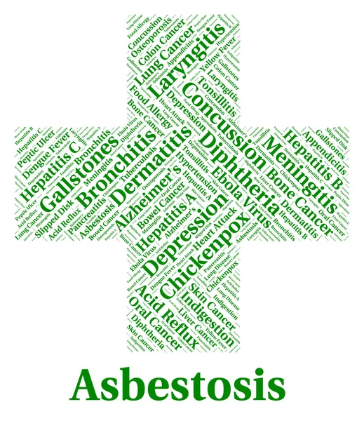 Azbesztózis betegség jelzi, tüdőrák és a betegségek — Stock Fotó