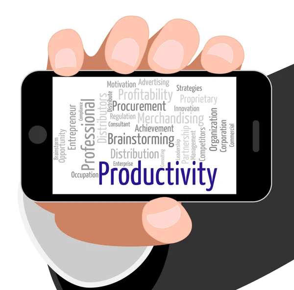 Productivity Word Means Effectivity Efficient And Text — Stock Photo, Image