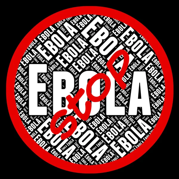 Stop Ebola middelen waarschuwing en voorzichtigheid — Stockfoto