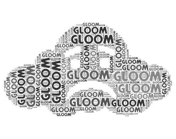 Gloom Word Indicates Wordclouds Woe And Wordcloud — Stock Photo, Image