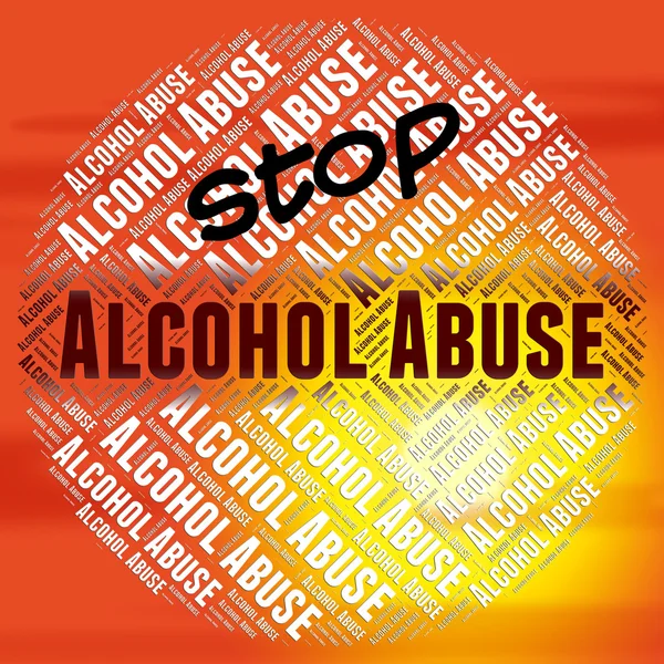 Detener el abuso de alcohol significa intoxicar y abusar de la bebida —  Fotos de Stock