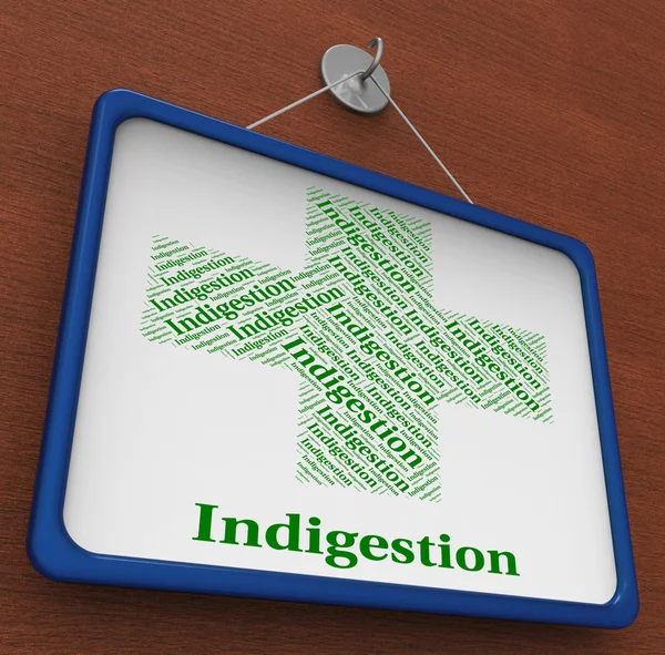 Palabra de indigestión indica mala salud y aflicción — Foto de Stock