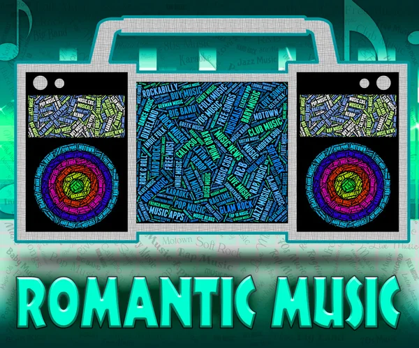 Romantyczna muzyka oznacza przetargu serce i Audio — Zdjęcie stockowe