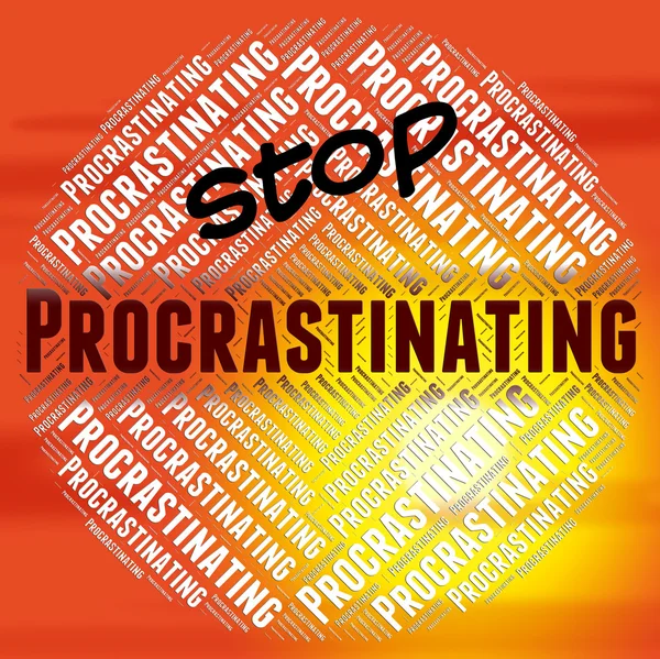 Smettere di procrastinare significa segnale di avvertimento e pericolo — Foto Stock