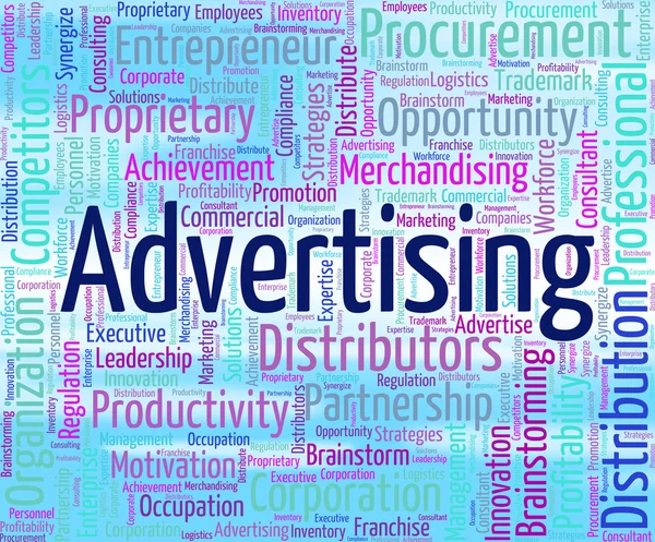 Advertising Word Shows Market Text And Wordclouds — Stock Photo, Image