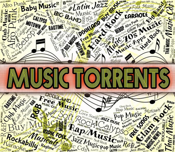 Music torrenty pokazuje Sound Track i danych — Zdjęcie stockowe