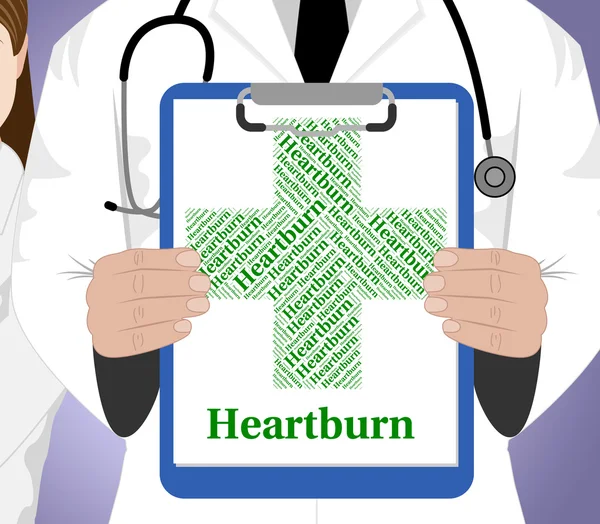 Heartburn Palavra indica má saúde e aflição — Fotografia de Stock