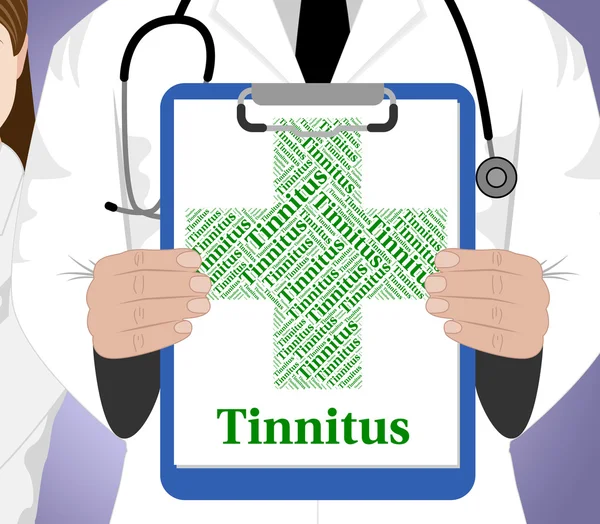 Tinnitus Palavra Representa Ill Saúde e Aflições — Fotografia de Stock