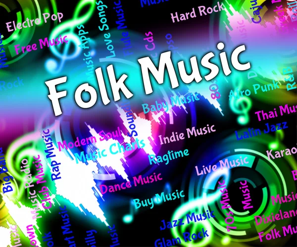 Folk Music Rappresenta tracce sonore e armonie — Foto Stock