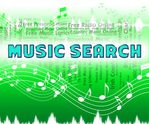 Wyszukiwanie muzyki wskazuje ścieżki dźwiękowe i Audio — Zdjęcie stockowe