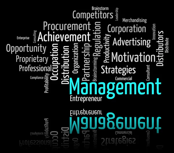 Management slovo označuje ředitelé Wordcloud a administrativa — Stock fotografie