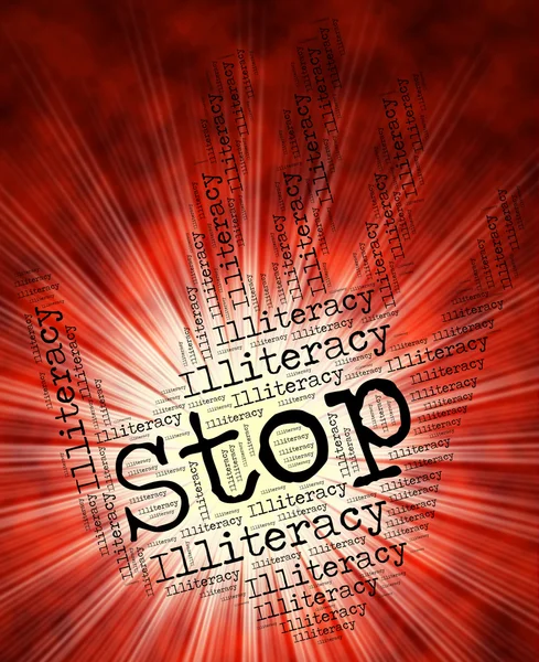 Stop analfabetisme geeft waarschuwing en voorzichtigheid — Stockfoto
