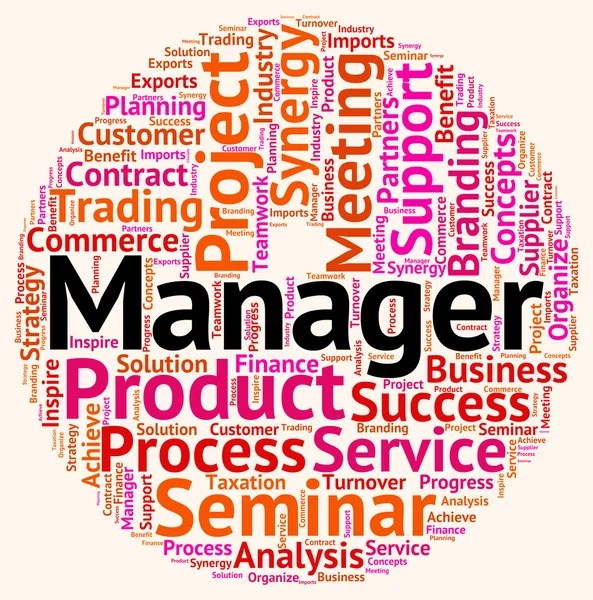 Manager woord betekent tekst Wordcloud en Principal — Stockfoto