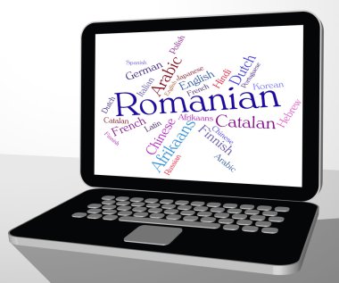 Romen dili metin Wordcloud ve iletişim gösterir