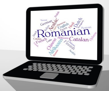 Romanian Language Indicates Text Wordcloud And Communication clipart