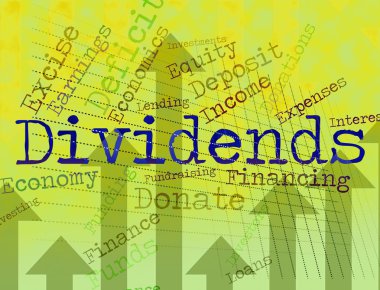 Dividends Word Shows Stock Market And Revenues clipart