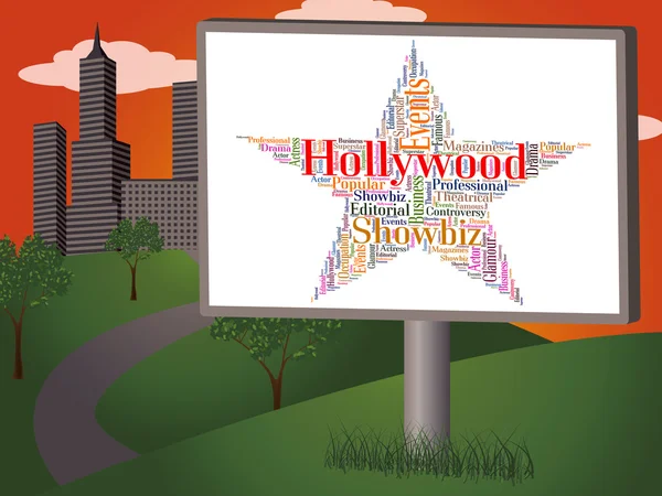 Hollywood Star Means Los Angeles And California — Stock Photo, Image