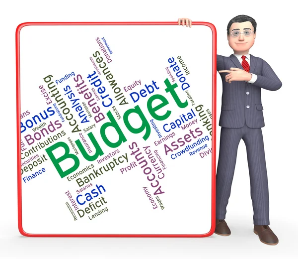 Budget Words Represents Budgets Accounting And Financial — Stock Photo, Image