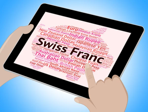 Švýcarský Frank označuje Forex obchodování a měny — Stock fotografie
