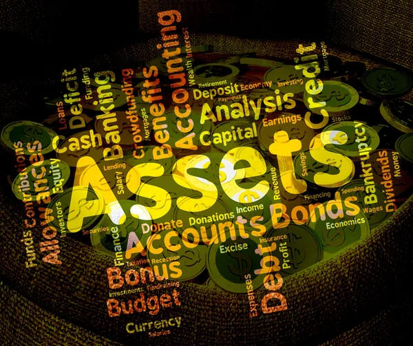 Asset Words bedeutet Besitz Eigentum und Nachlass — Stockfoto