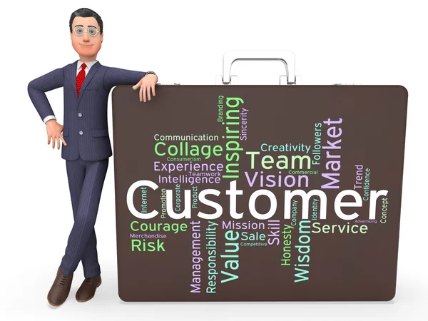 Customer Words Indicates Patronage Shoppers And Purchaser — Stock Photo, Image